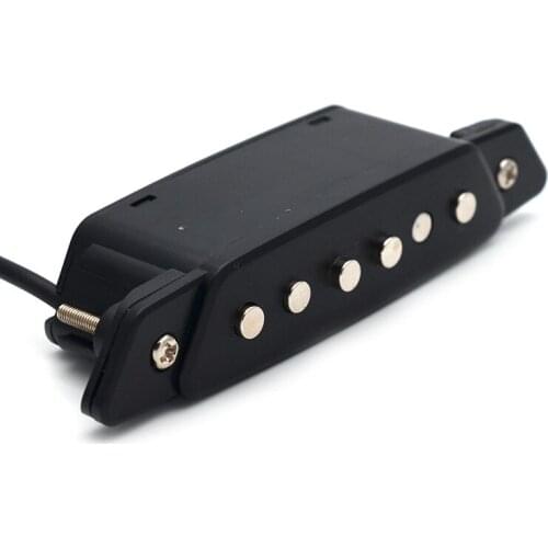 SH-85 Black 6 Hole Soundhole Pickup with Active Power Strap End-Pin Jack for Acoustic Guitar