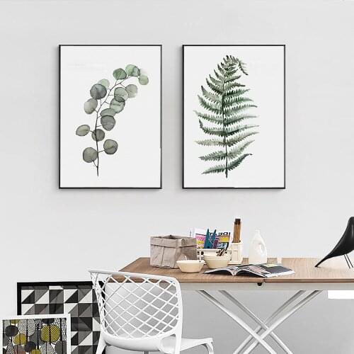 Scandinavian Green Plant Canvas Poster Nordic Wall Art Print Decorative Picture Modern Living Room Decoration No Framed