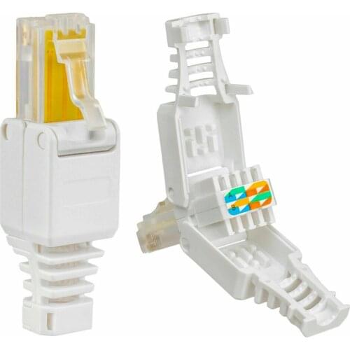 RJ45 Network Cable Connector Tool-Free Crystal Head Plug Cable End Crimp Plug Connector CAT6 RJ45 Connector