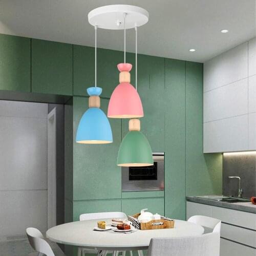 Modern Nordic Wood LED Pendant Light Kitchen Fixtures Home Bedroom Hanging Lamp Bar Cafe Lamparas De Techo Colgante Moderna E27