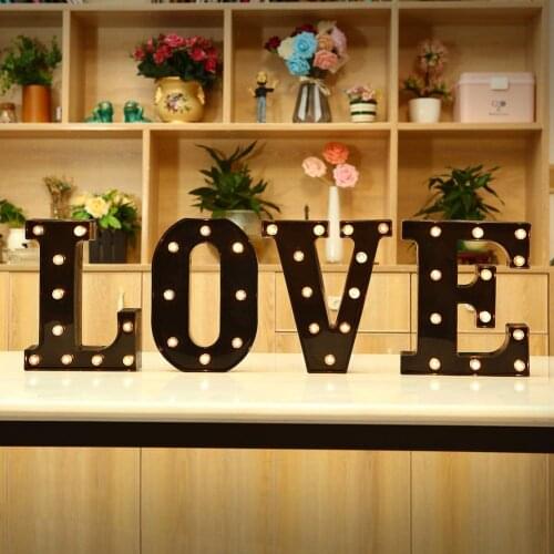 3D LED Night Lamp 26 Letter Marquee Sign Alphabet Light Wall Hanging Lamp Indoor Decor Wedding Party LED Night Light Decoration
