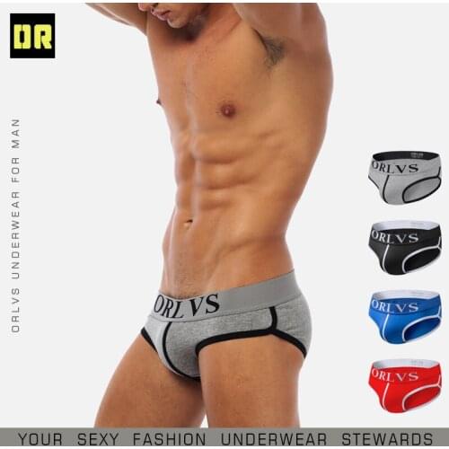 Orlvs trendy brand underwear cotton low waist trendy underwear mens fashion sexy mens briefs mens one-piece hair or73T