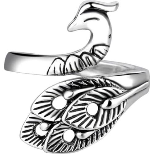 Vintage Peafowls Rings Men Women Fingers Jewelry Accessories Opening Ring Male Party Body Decorations anillos para hombre