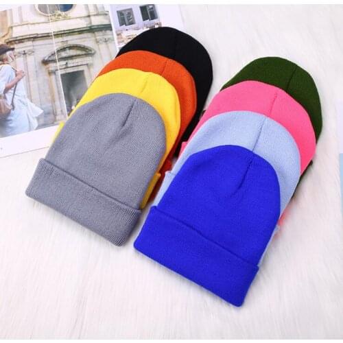 Winter Hats for Unisex New Beanies Knitted Solid Cute Hat Lady Autumn Female Beanie Caps Warmer Bonnet Men Casual Cap Wholesale