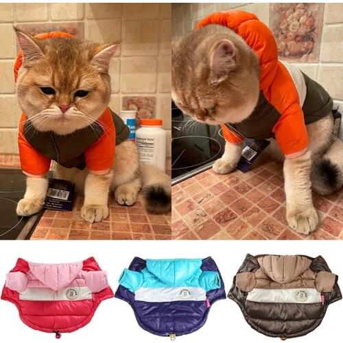 Waterproof Winter Cat Dog Clothes for Small Cats Thick Warm Pet Cat Dog Down Coat Light Weight Dog Kitten Hoodie Jacket Clothing