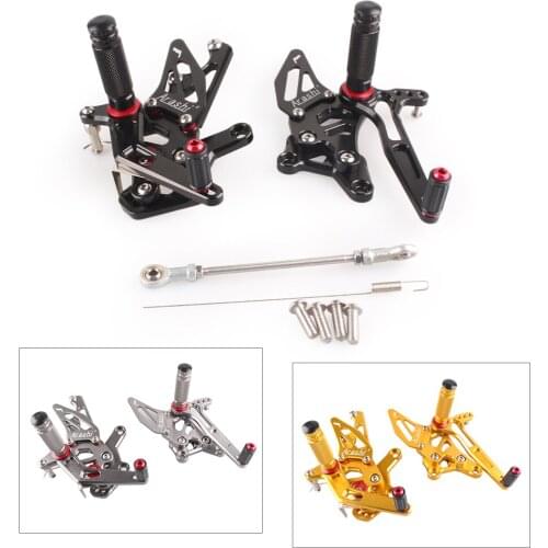 1Pair Aluminum Adjustable Motorcycle Rear Footpegs Footrests Set Assembly For Yamaha R25 2014 2015 2016 2017 / R-25 14 15 16 17
