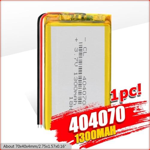 1/2/4 Pcs 3.7V 1300mAh Lithium Battery 404070 Rechargeable Li-polymer Lipo Li-ion Battery Replace For Laptop IPad GPS Tablet PSP