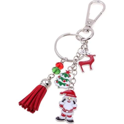 2018 Merry Christmas Ornaments Christmas Gift Santa Claus Snowman Tree Keychain Of Nice Keyring Pendant Jewelry