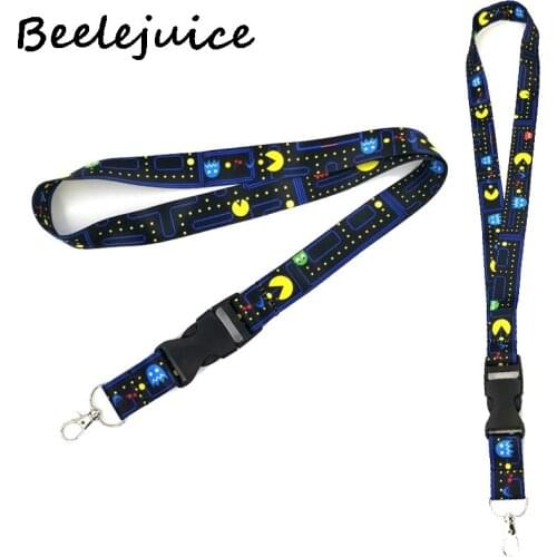 24pcs Cartoon Game Neck Strap Lanyard keychain Phone Strap ID Badge Holder Rope Key Chain Keyrings Accessories Webbings Ribbons