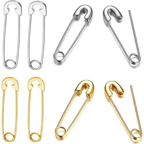 5pcs High Quality Stainless Steel Safety Pins Earrings DIY Brooch Badge Jewelry Safety Pin Craft Findings Sewing Jewelry Making