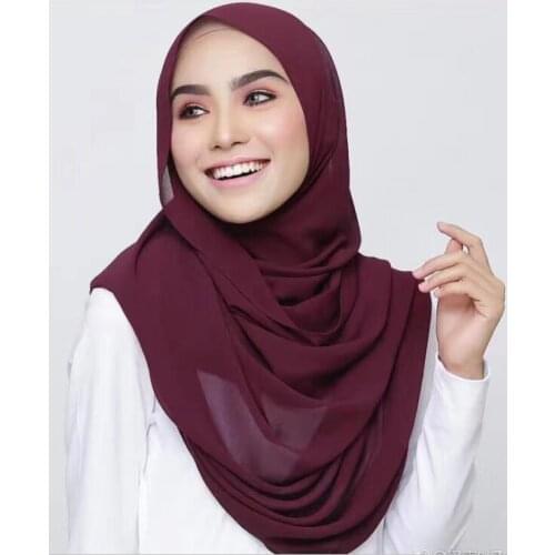 50 pieces/lot) high quality bubble chiffon solid color muslim long scarf islamic shawl hijab headscarf YW16a
