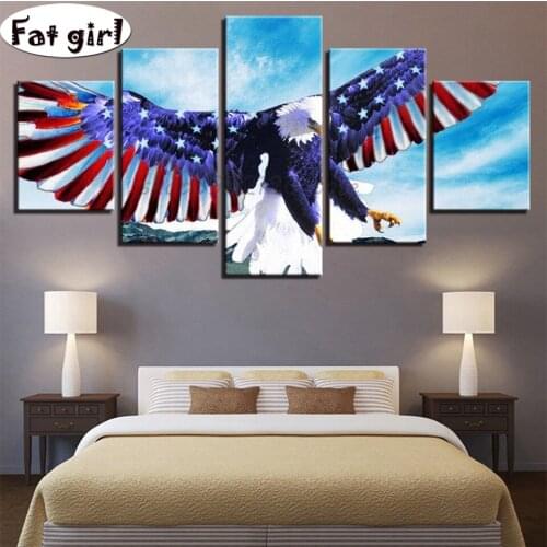 Diamond Painting Flying eagle 5 Piece Diy Diamond Embroidery Sale 5D Mosaic Animal square round Handmade hobby Home Decor gift
