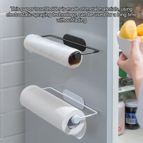 Paper Roll Rack Wood Toilet Tissue Hanger Kitchen Bathroom Towel Storage Holder Shelf Punch-free Plastic Wrap Towel Hanger
