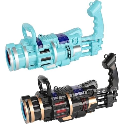 C5AA 1Set Electric Plus Size Gatling Bubble Maker Musical Bubble Machine Bubble Blower with 5-Hole Swimming Pool Outdoor Toy