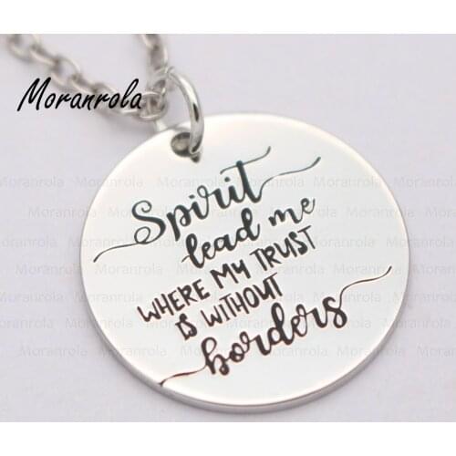 New arried "Spirit lead me where my trust is without borders" necklace Keychain,charm bible verse jewelry Christian baptism