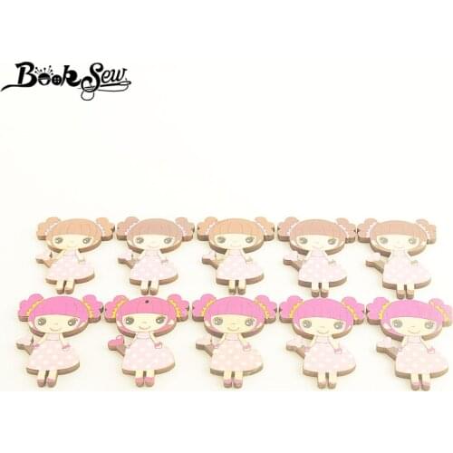 Booksew Wooden Decorative Buttons Sewing Accessories Button Decoration Girls DIY For Quilts Crafts Scrapbook Patchwork 10/bag