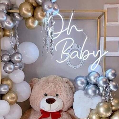 Custom led Oh Baby Happy Birthday flexible Neon Light Sign Decoration Home Bar Wall Bedroom Party Decorative Cool Neons Lamp