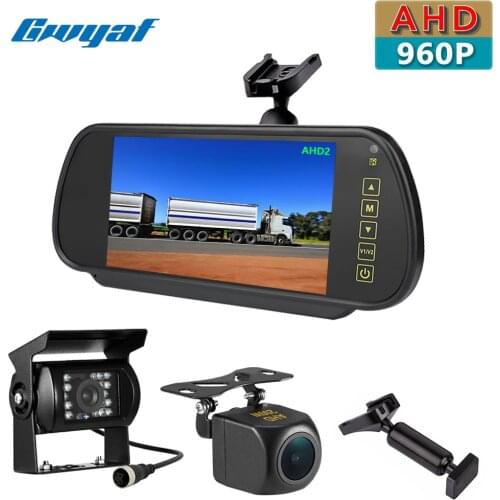 Reversing Monitor Camera Kit 7 inch Rearview Mirror monitor and Reverse camera with OEM Special Original Bracket For PICKUP