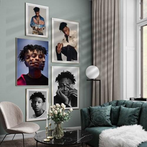 21 Savage Rap Music Star Hip Hop Art Decor Picture Good Quality Canvas Painting Home Decor Poster living Room Bar Wall Decor