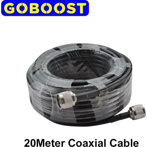GOBOOST 20Meter Coaxial Cable For GSM DCS WCDMA 900 1800 2100 Mhz N Male 2G 3G 4G Celluar Signal Booster