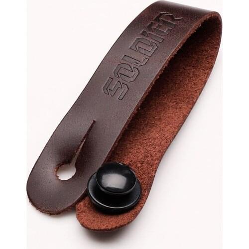 Soldier Leather Guitar Neck Strap Button Guitar Head Stock Tie Safe Lock Guitar Accessories