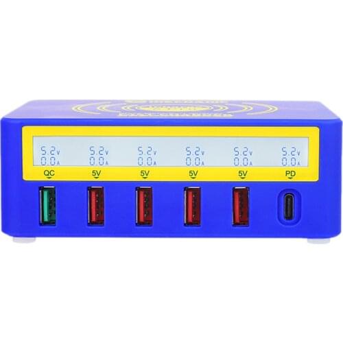MECHANIC iCharge 6 Pro 5 ports smart charge QC 3.0 Wireless charge Wireless charging with LCD display for Mobile phone charging