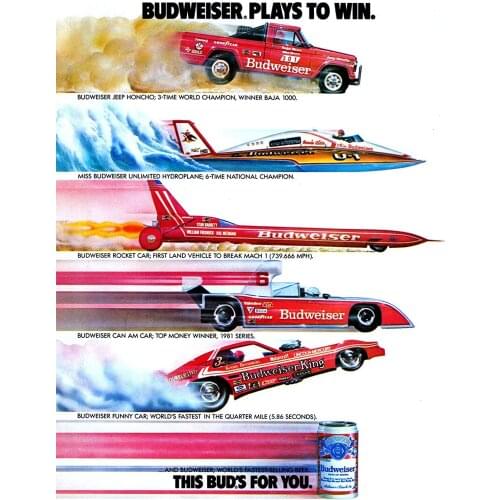 Fanzi Metal Sign Budweiser Plays to Win Pub Bar Man Cave Novelty Gift 8"X12"Tin Sign