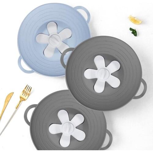 Multi-functional Silicone Petal-shaped Spill-proof Pot Cover Steaming Rack to Prevent Boiling Water from Splashing Kitchen Tools