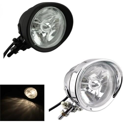 Motorcycle 4.5" Vintage Bullet Tri Bar Headlight Front Head Light H4 Headlamp For Harley Softail Dyna FXSTSS FXEF Rocker Choppe