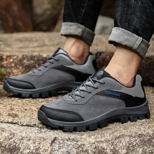 High-top Outdoor Men Hiking Shoes Waterproof Trekking Shoes Man Casual Warm Mountain Shoes Climbing Trail Sneakers Hunting Boots