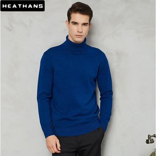 New Autumn Winter Mens Warm Turtleneck Sweaters High Quality Fashion Casual Comfortable Pullover Thicken Sweater Male Solid Top