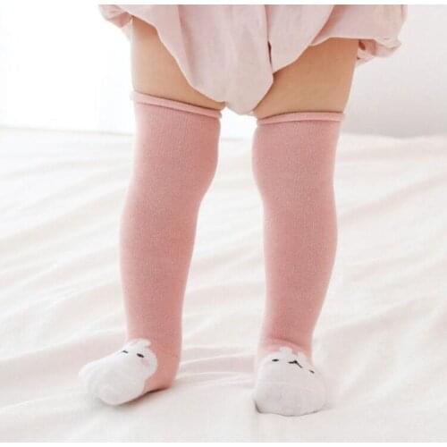 New Baby Long Socks With Dotted Rubber And Non-slip Baby Knee Socks For Boys And Girls With Rolled Edges And Loose Mouth 0-3 Y