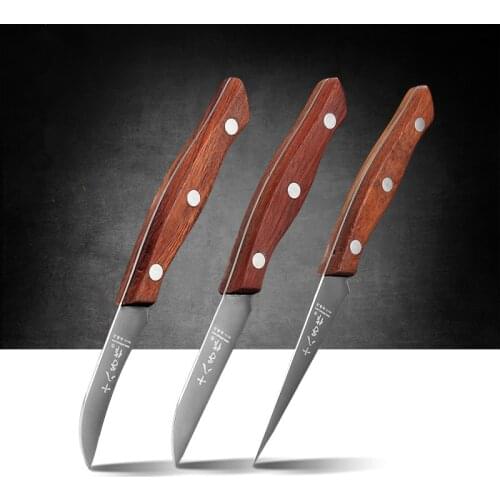 SBZ Stainless Steel Kitchen Food Carving Knives 3PCS Set Household Chef Professional Sculpture Fruit Platter Tool Peeling Knife