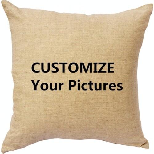 Custom DIY Decorative Cotton Linen Cushion Cover 45x45cm For Sofa Chair Pillowcase Home Decor