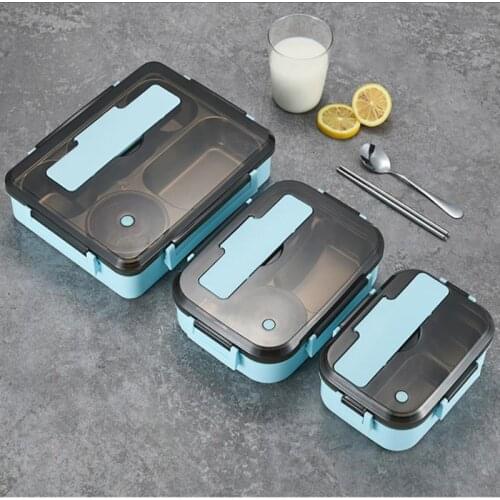 Outing Tableware 304 Stainless Steel Lunch Box Baby Kids Dinnerware Food Storage Container Portable Bento Box Lunch Bag Dropship