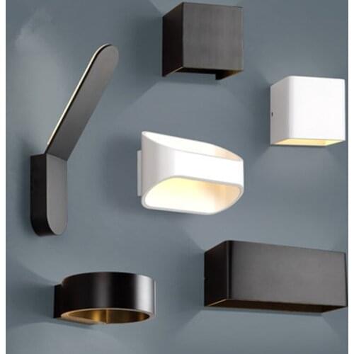 Nordic LED Wall Lamp Aluminum Wall Lights Modern Concise LED Bedside Light Fixtures For Bedroom Bathroom Living Room Decoration