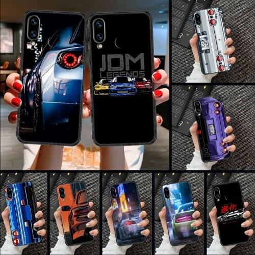 Japan JDM Sports Car Phone case For Huawei Honor 6 7 8 9 10 10i 20 A C X Lite Pro Play black tpu coque soft funda fashion