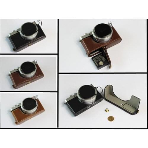 Digital Camera Pu Leather Case Bottom Opening Version Protective Half Body Cover Base For Leca D-LUX7 D-LUX 7 D7 With Battery