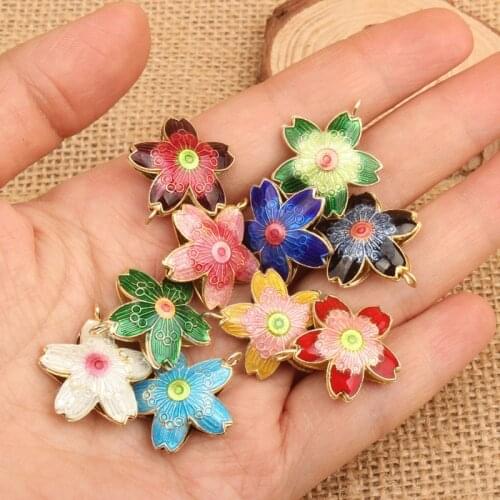 10pcs Colorful Cloisonne Enamel Star Charms DIY Jewelry Making Pendant Earrings Necklace Bracelet Keychain Copper Accessories