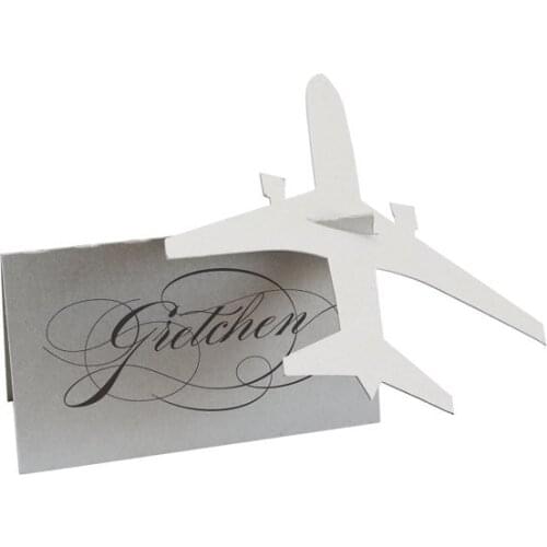 3D Airplane place cards rustic Wedding Party Escort Tent seating table number card Placecards