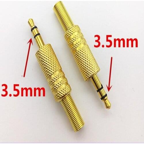 Free shipping 10pcs Gold plated 3.5mm audio welding male headset headset 3.5mm two-channel plug 3.5 headphone terminal