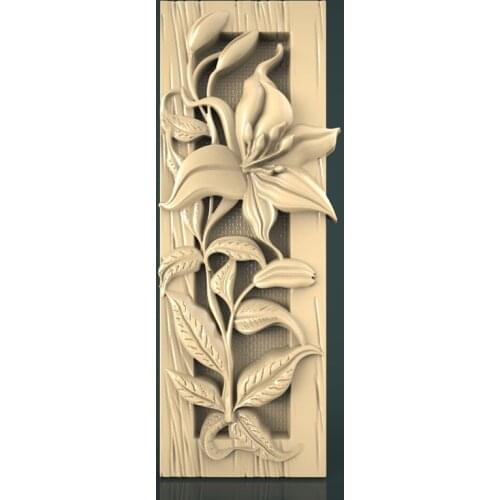 Decor frame flower 3D model for cnc router carving and engraving in STL file format