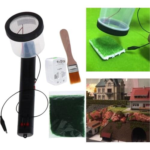 Flocking Machine Static Grass Master Applicator Kit Fit for DIY Scenic Modelling Construction Sand Table with Multiplug