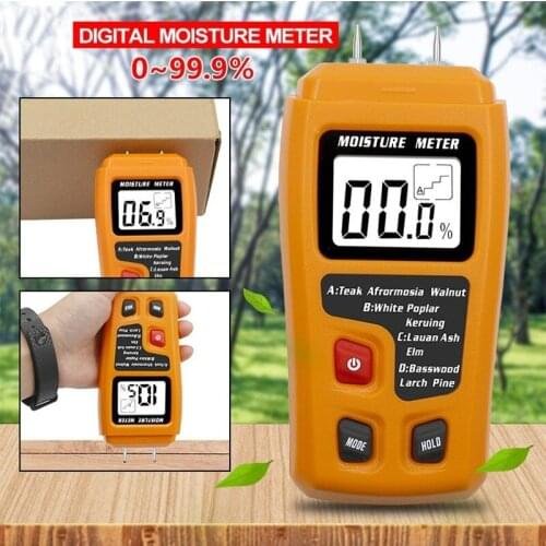 HOT SELL JK10 Wood Moisture Meter Wood Humidity Tester Hygrometer Timber Damp Detector Tree Density tester Grey Orange
