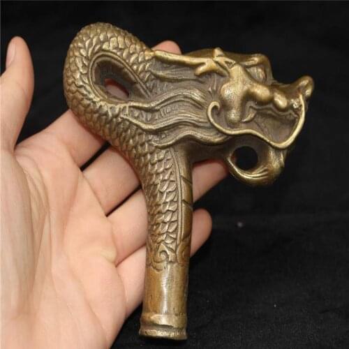 Chinese Old Beijing Old goods Copper Faucet shape crutch head handle