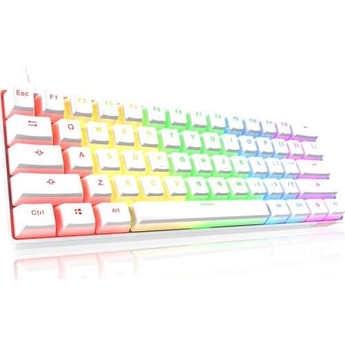 STK61 Pudding KeyCap 60% 61Key Wireless Dual Mode Bluetooth Mini Mechanical keyboard Red Blue Brown Switch For PC Games