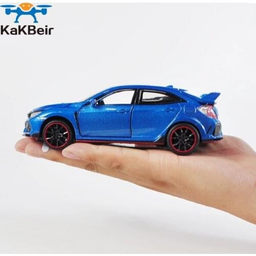 1:32 HONDA CIVIC TYPE-R Diecasts & Toy Vehicles Metal Car Model Sound Light Collection Car Toys For Children Christmas Gift