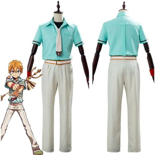 Hanako-kun Minamoto Kou Teru Cosplay Suit Blue Suit Men JK Kimono Shirt+Pants Toilet-bound Minamoto Teru Anime Clothes Harajuku