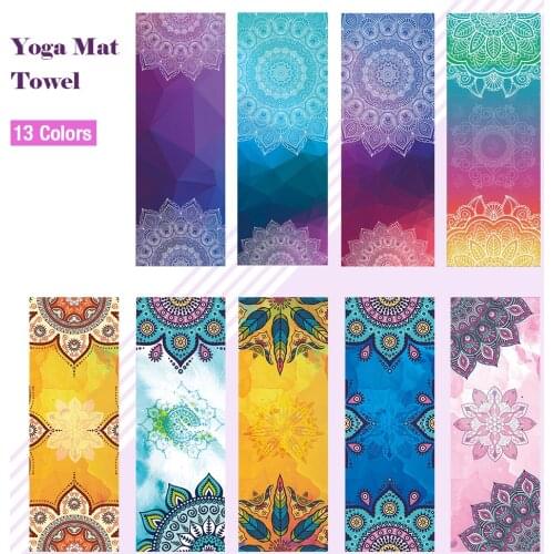 Fitness Yoga Mat Microfiber Print Pattern Foldable Portable Pilates Yoga Towel Soft Anti-slip Indoor Outdoor Sports Mat Gym Mat