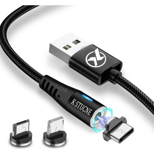KSTUCNE Magnetic Cable Micro USB Type C For iPhone 12 11Pro Max 8 Samsung S20 Xiaomi Android Phone Charger Wire USB C Cable Cord